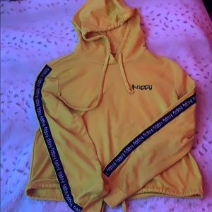 Yellow drawstring long sleeve happy shirt